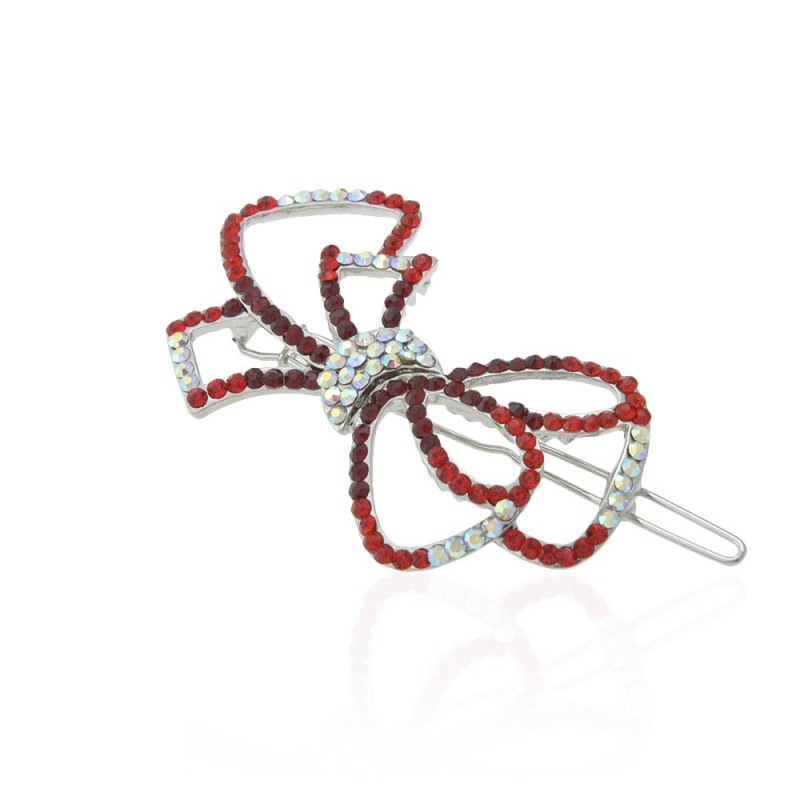 Заколка-защёлка со стразами 6.8см (9148) вариант 04