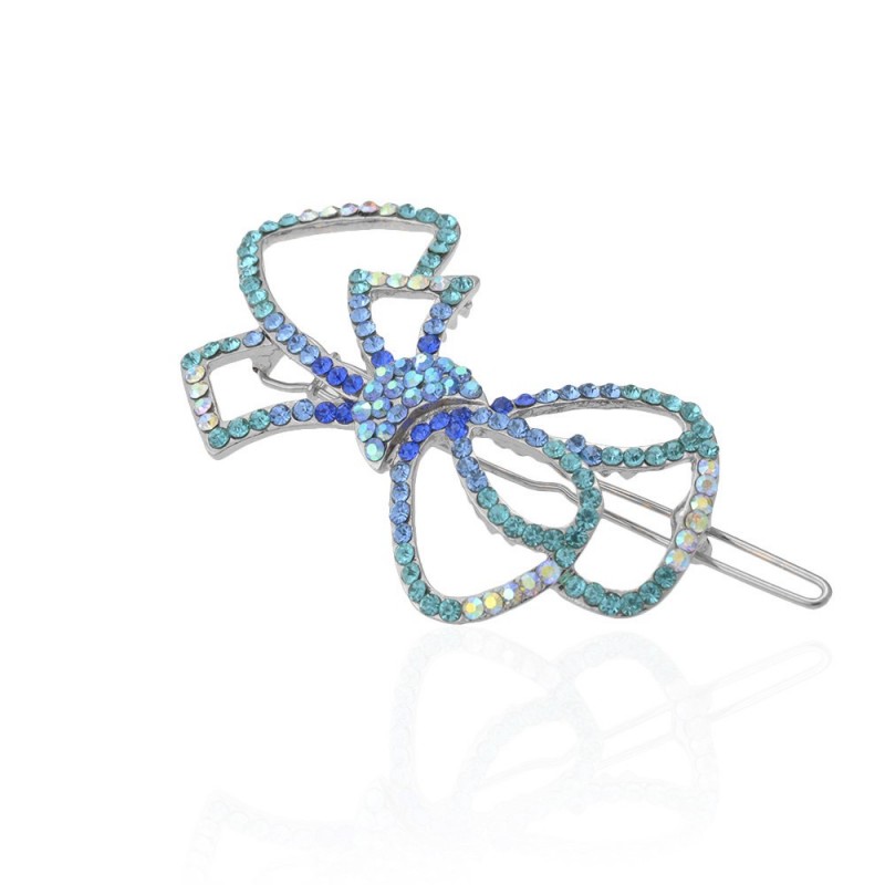 Заколка-защёлка со стразами 6.8см (9148) вариант 06