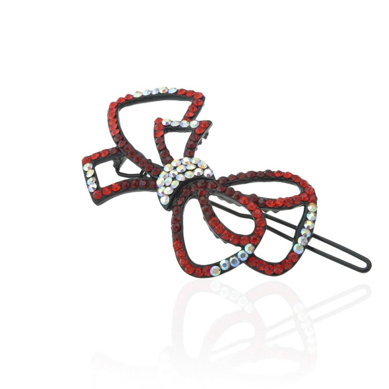 Заколка-защёлка со стразами 6.8см (6250) вариант 06