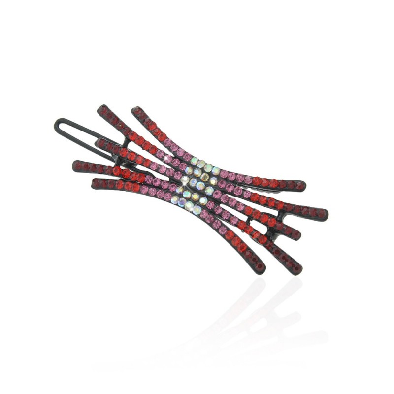 Заколка-защёлка со стразами 5.9см (11891) вариант 07