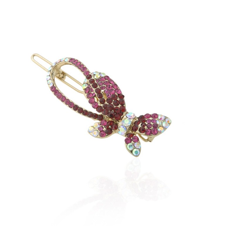 Заколка-защёлка со стразами 5.8см (8356) вариант 07