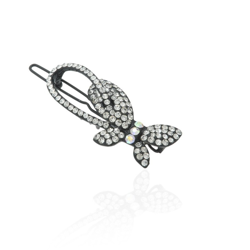 Заколка-защёлка со стразами 5.8см (6247) вариант 02