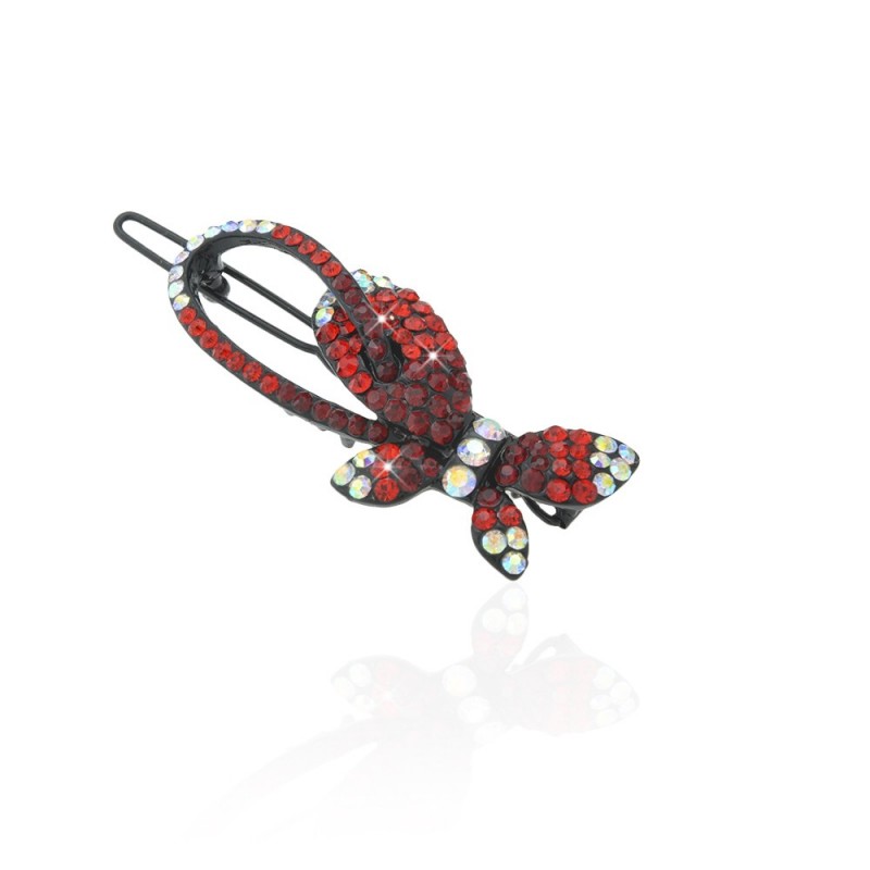 Заколка-защёлка со стразами 5.8см (6247) вариант 03