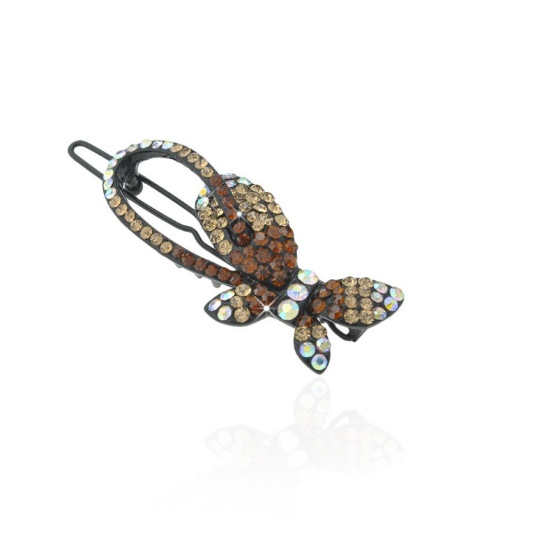 Заколка-защёлка со стразами 5.8см (6247) вариант 04