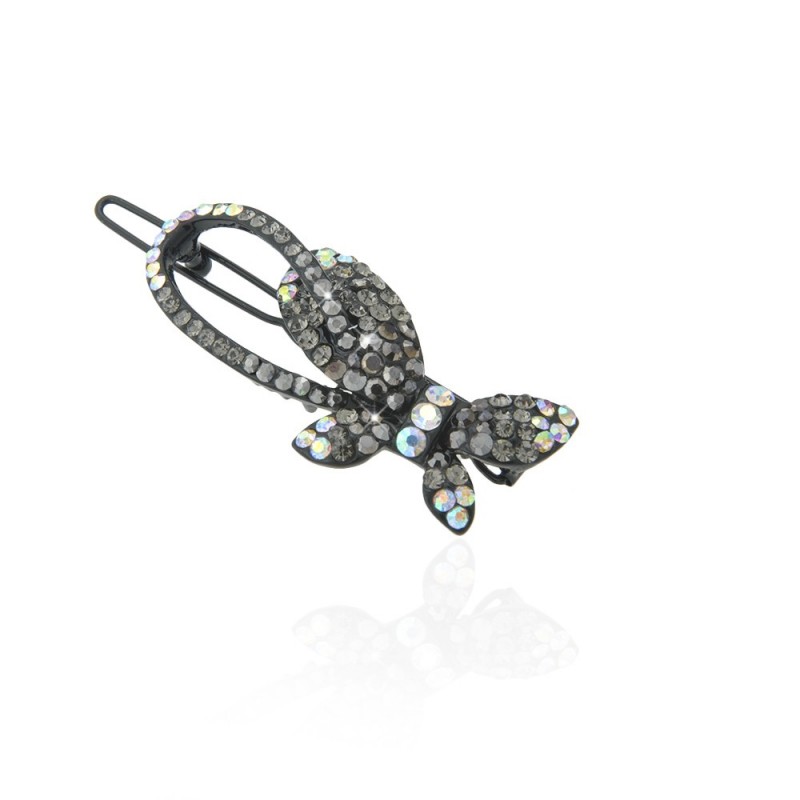Заколка-защёлка со стразами 5.8см (6247) вариант 06