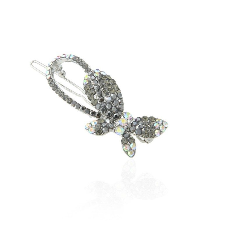 Заколка-защёлка со стразами 5.8см (11888) вариант 07