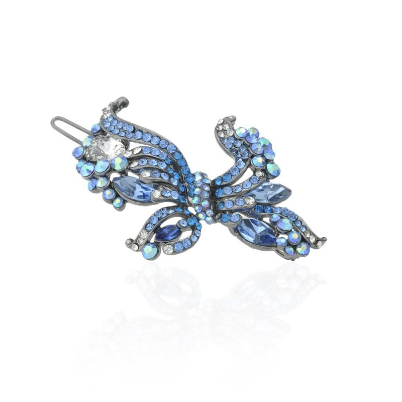 Заколка-защёлка со стразами 6.4см (8362) вариант 10