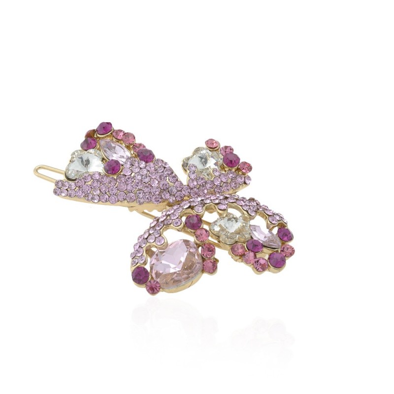 Заколка-защёлка со стразами 5.6см (11892) вариант 04