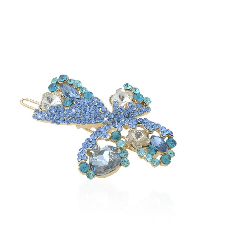 Заколка-защёлка со стразами 5.6см (11892) вариант 05