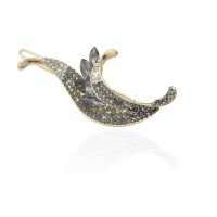 Заколка-защёлка со стразами 6.3см (9150) вариант 03