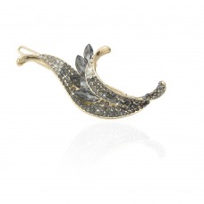 Заколка-защёлка со стразами 6.3см (9150) вариант 03