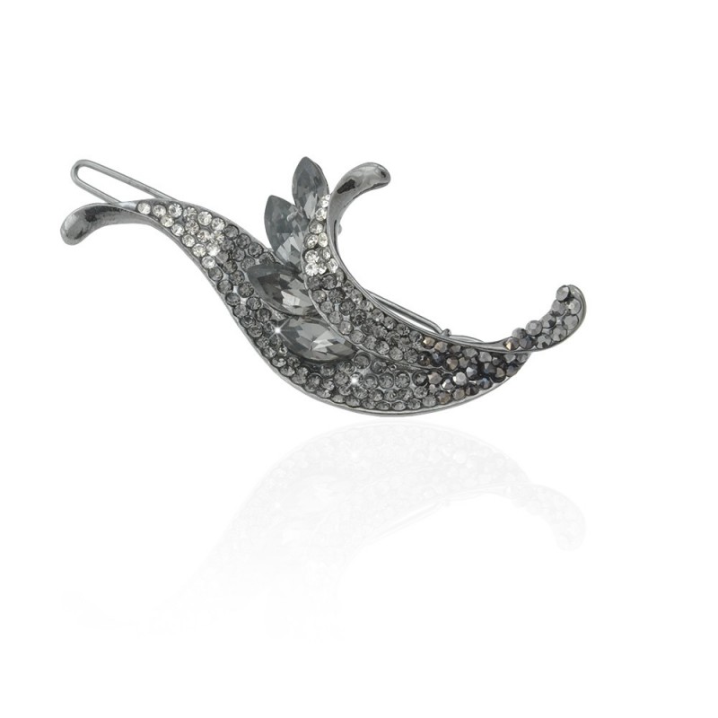 Заколка-защёлка со стразами 6.3см (9150) вариант 04