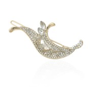 Заколка-защёлка со стразами 6.3см (9150) вариант 05