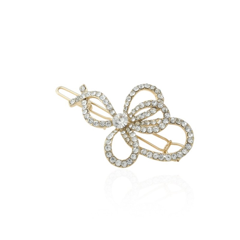 Заколка-защёлка со стразами 5.2см (9361) вариант 01