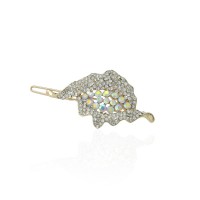 Заколка-защёлка со стразами 6см (9362) вариант 02