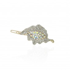 Заколка-защёлка со стразами 6см (9362) вариант 02