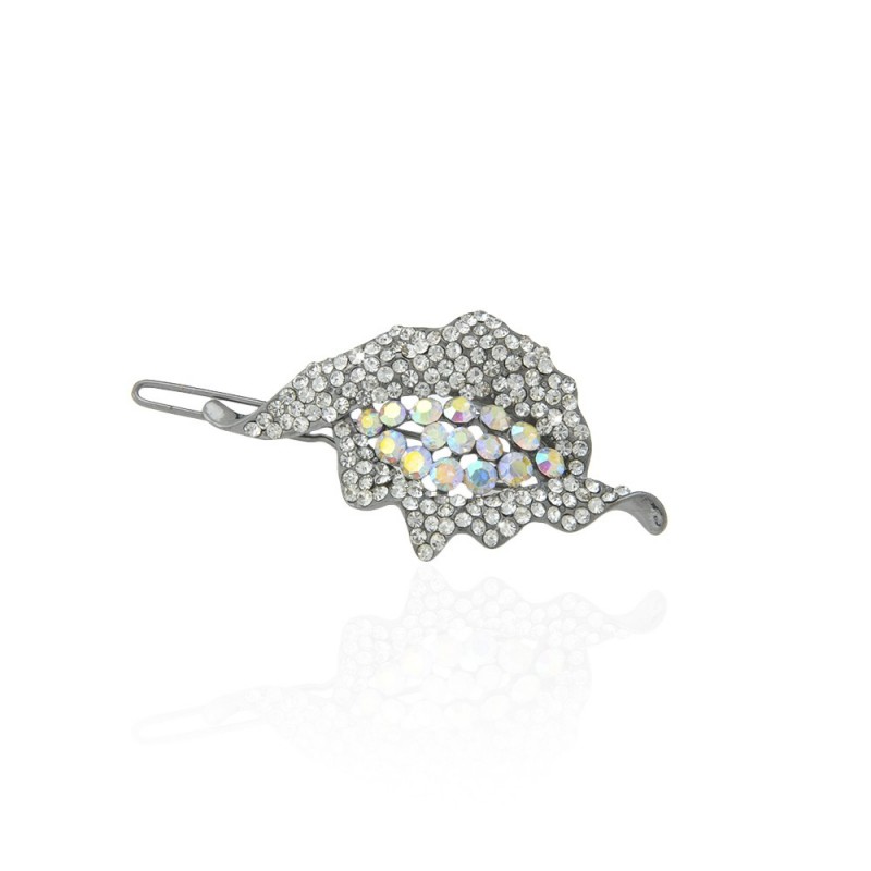 Заколка-защёлка со стразами 6см (9362) вариант 05