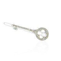 Заколка-защёлка со стразами 5.7см (9365) вариант 01