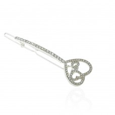 Заколка-защёлка со стразами 6.4см (9367) вариант 01