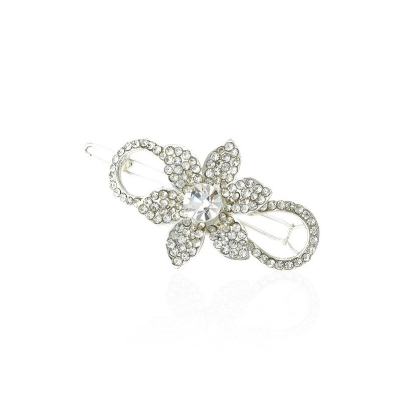 Заколка-защёлка со стразами 5.6см (9370) вариант 04