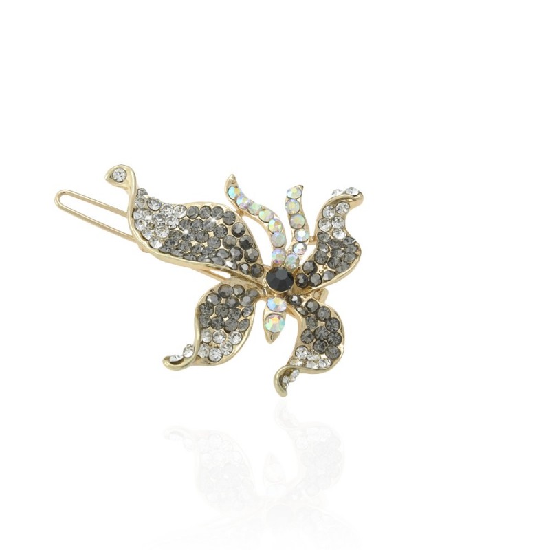 Заколка-защёлка со стразами 4.5см (9371) вариант 03