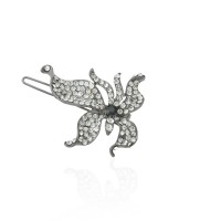 Заколка-защёлка со стразами 4.5см (9371) вариант 04