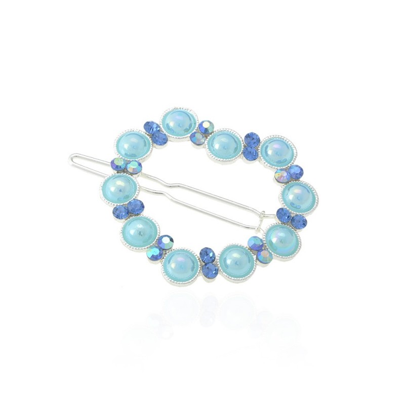 Заколка-защёлка со стразами 4.9см (9373) вариант 01