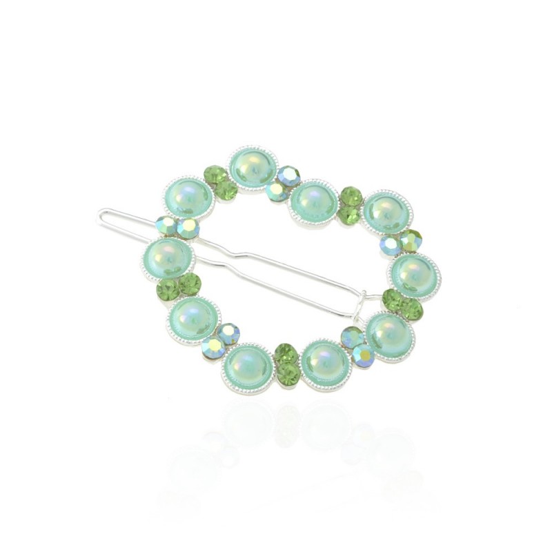 Заколка-защёлка со стразами 4.9см (9373) вариант 02