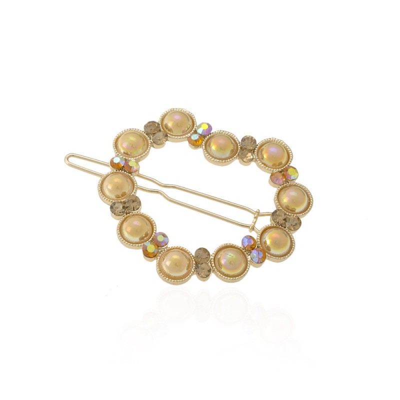 Заколка-защёлка со стразами 4.9см (9373) вариант 05