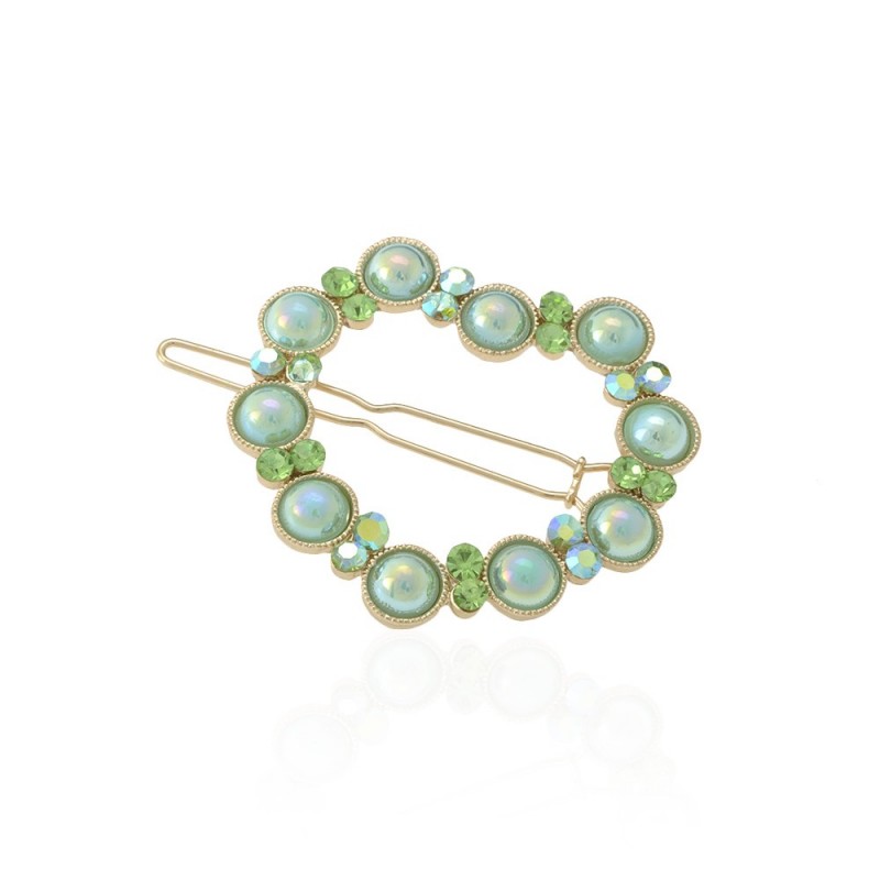 Заколка-защёлка со стразами 4.9см (9373) вариант 06