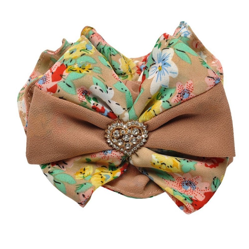 Резинка для волос шифоновая объемная с бантиком (11462) вариант 02