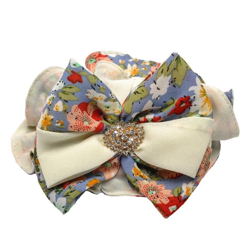 Резинка для волос шифоновая объемная с бантиком (11462) вариант 04