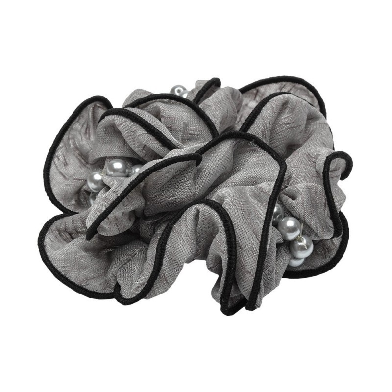 Резинка для волос шифоновая объемная с жемчужинами (4174) вариант 05