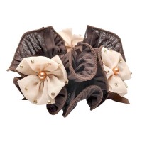 Резинка для волос шифоновая объемная с бантиком (4177) вариант 02