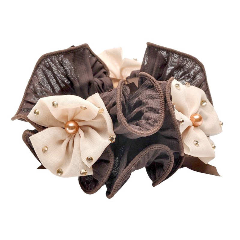 Резинка для волос шифоновая объемная с бантиком (4177) вариант 02