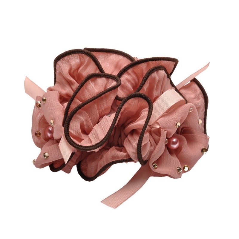 Резинка для волос шифоновая объемная с бантиком (4177) вариант 03