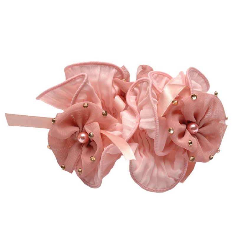 Резинка для волос шифоновая объемная с бантиком (4177) вариант 04