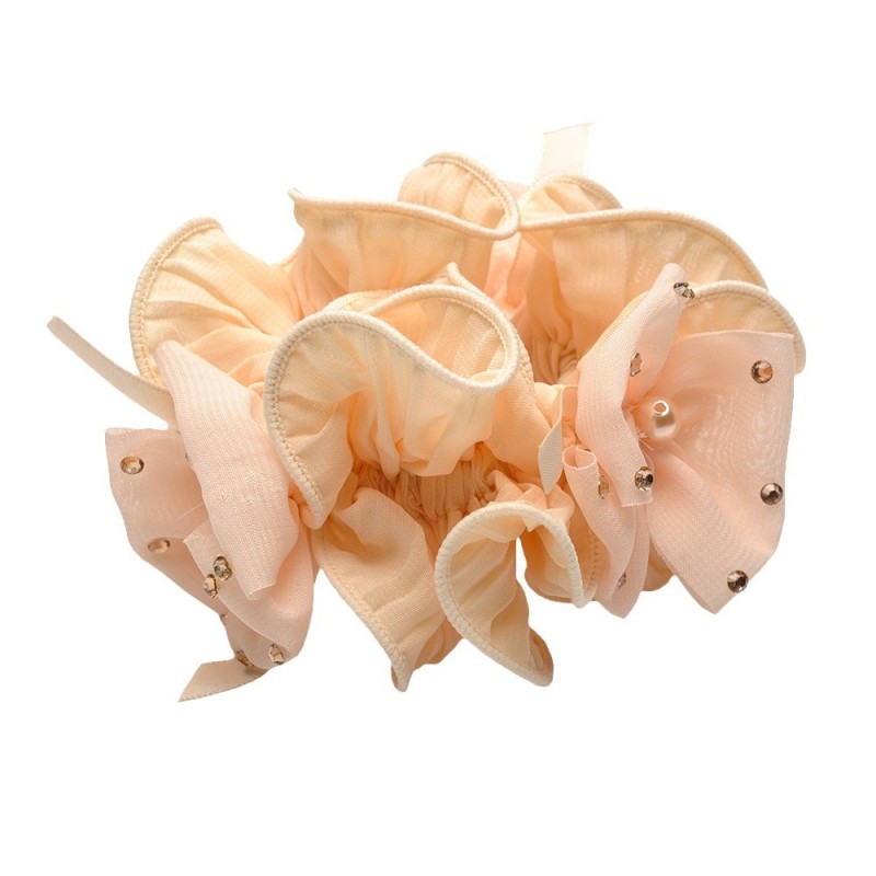 Резинка для волос шифоновая объемная с бантиком (4177) вариант 05