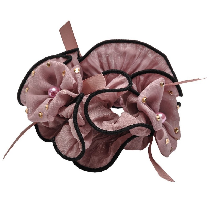 Резинка для волос шифоновая объемная с бантиком (4177) вариант 07