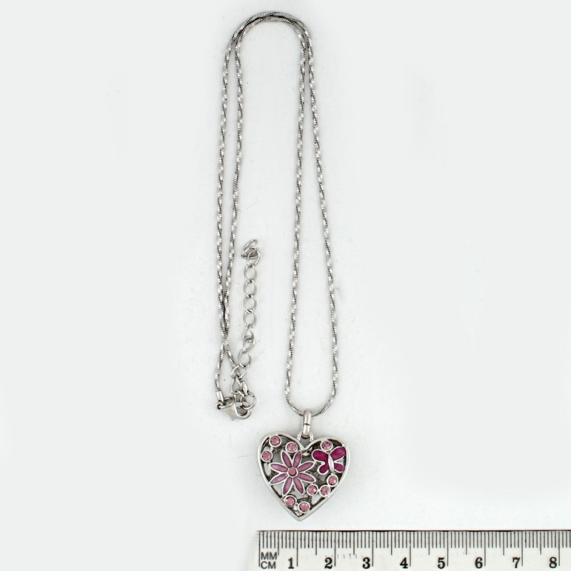 Подвеска на шею с кулоном серебристая (8641)