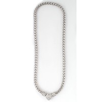 Подвеска на шею серебристая (7557)