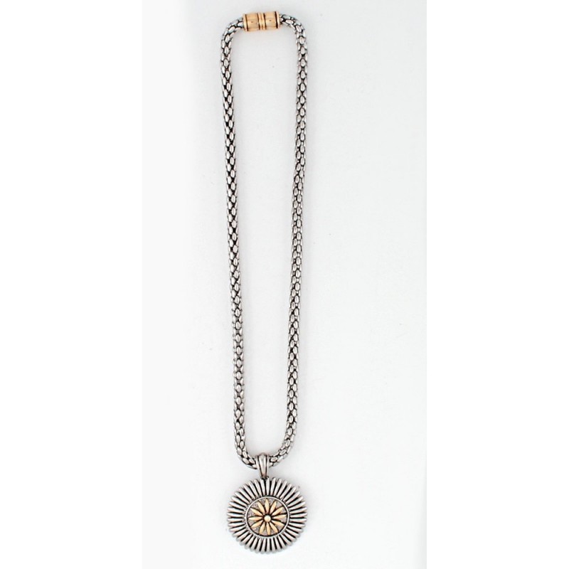 Подвеска на шею с кулоном серебристая (7562)