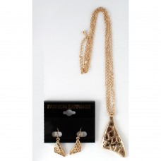 Набор из серьг и подвески на шею золотистый (7683)