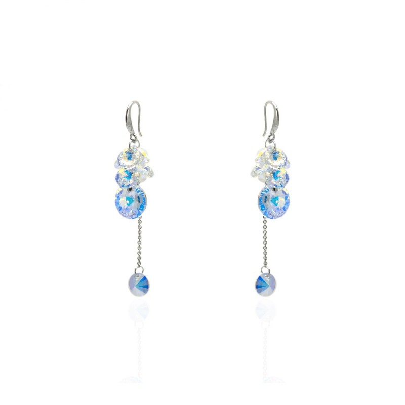 Серьги с камнями сваровски 14455