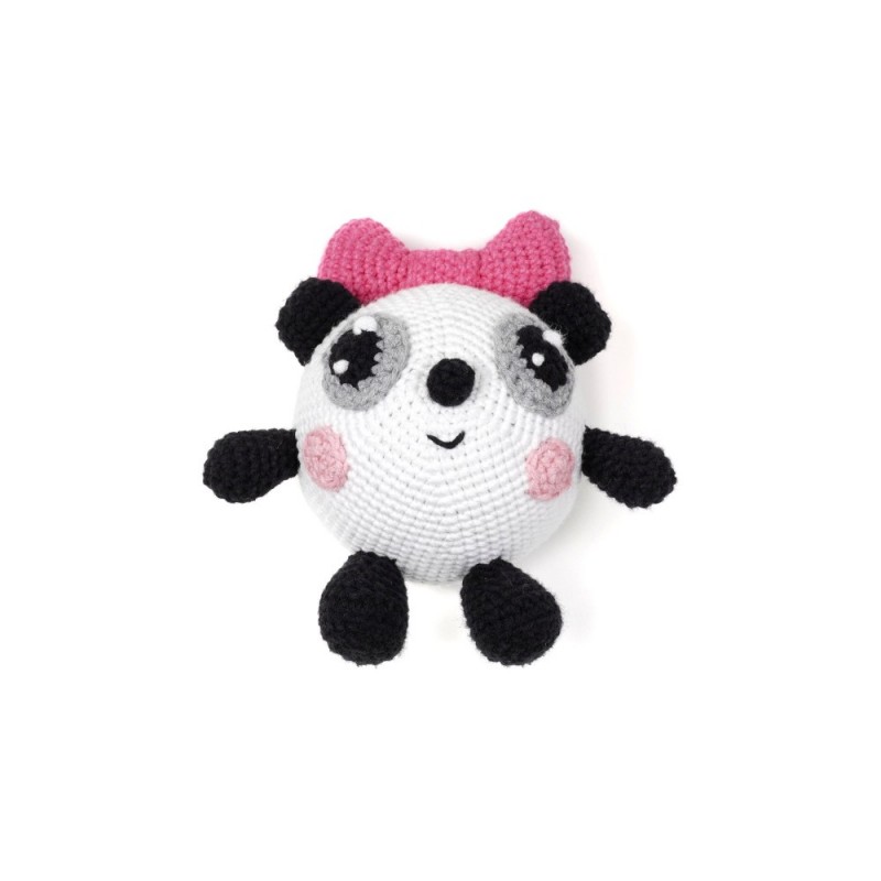 Вязаная игрушка амигуруми Пандочка Малышарики 13см белая (27857)