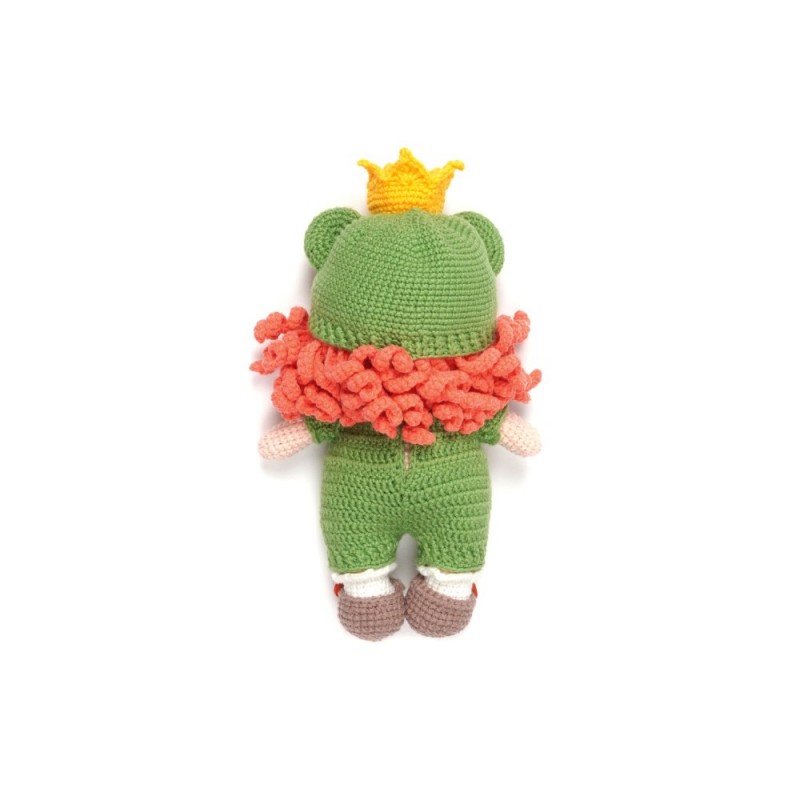 Вязаная игрушка амигуруми Девочка в костюме лягушки 22см зеленая (27875)
