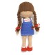 Вязаная игрушка амигуруми Девочка в синем сарафане 28см (27915)