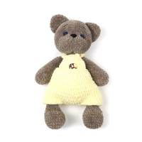 Вязаная игрушка амигуруми Мишка плюшевый в комбинезоне 38см коричневый (28095)