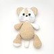 Вязаная игрушка амигуруми Котик плюшевый 33см бежевый (28149)