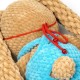 Вязаная игрушка амигуруми Зайка плюшевый в комбинезоне 30см коричневый (28326)